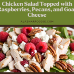 Safeway Chicken Salad Topped with Raspberries, Pecans, and Goat Cheese.