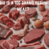 How big is a 100 grams serving of meat?